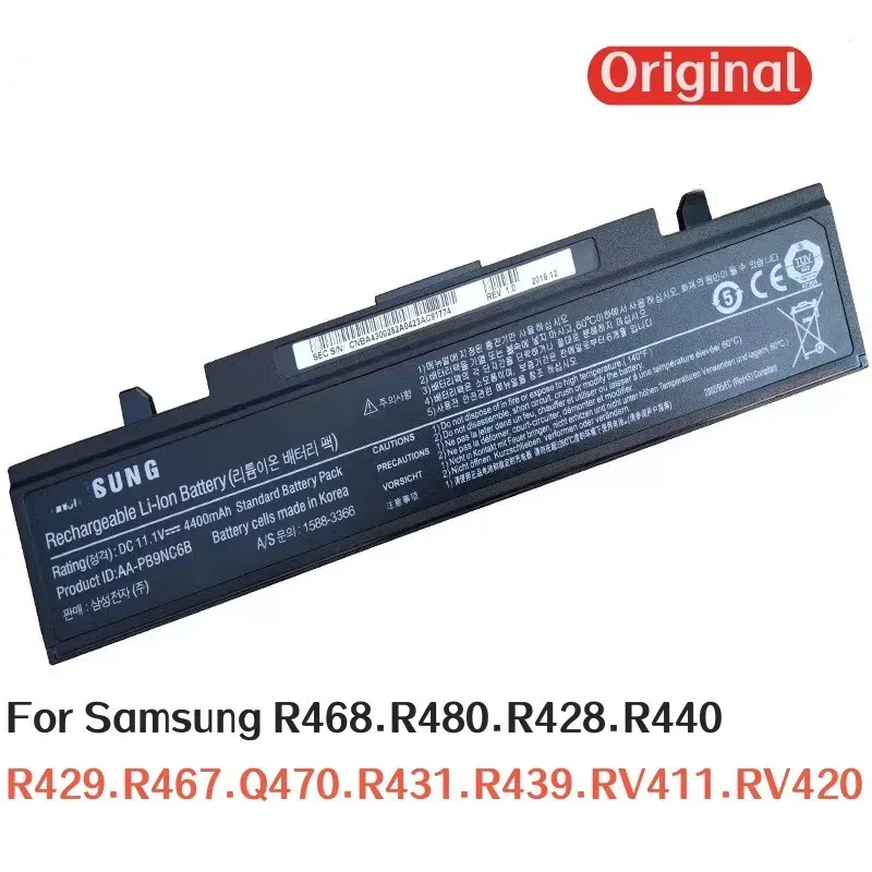 Batterien 100%Original 4400mah für Samsung AAPB9NC6B R428 R440 R429 R467 Q470 R431 R439 RV411 RV420 R468 R480 Laptop -Batterie