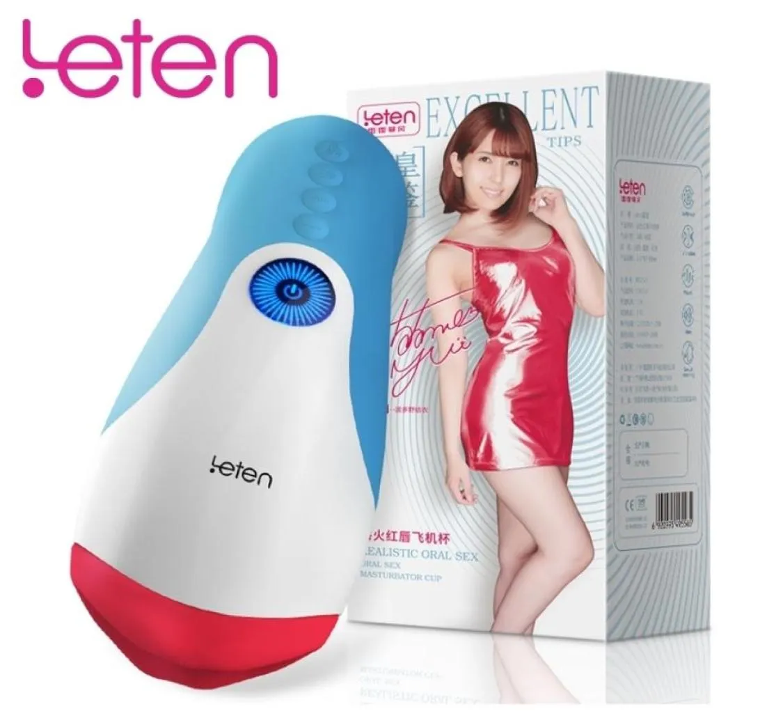 Leten Smart Electric Lick Suck 10 Speeds Heating Automatic Oral Sex Machine Male Masturbator Cup Vibrating Adult Sex Toy For Men Y2146701