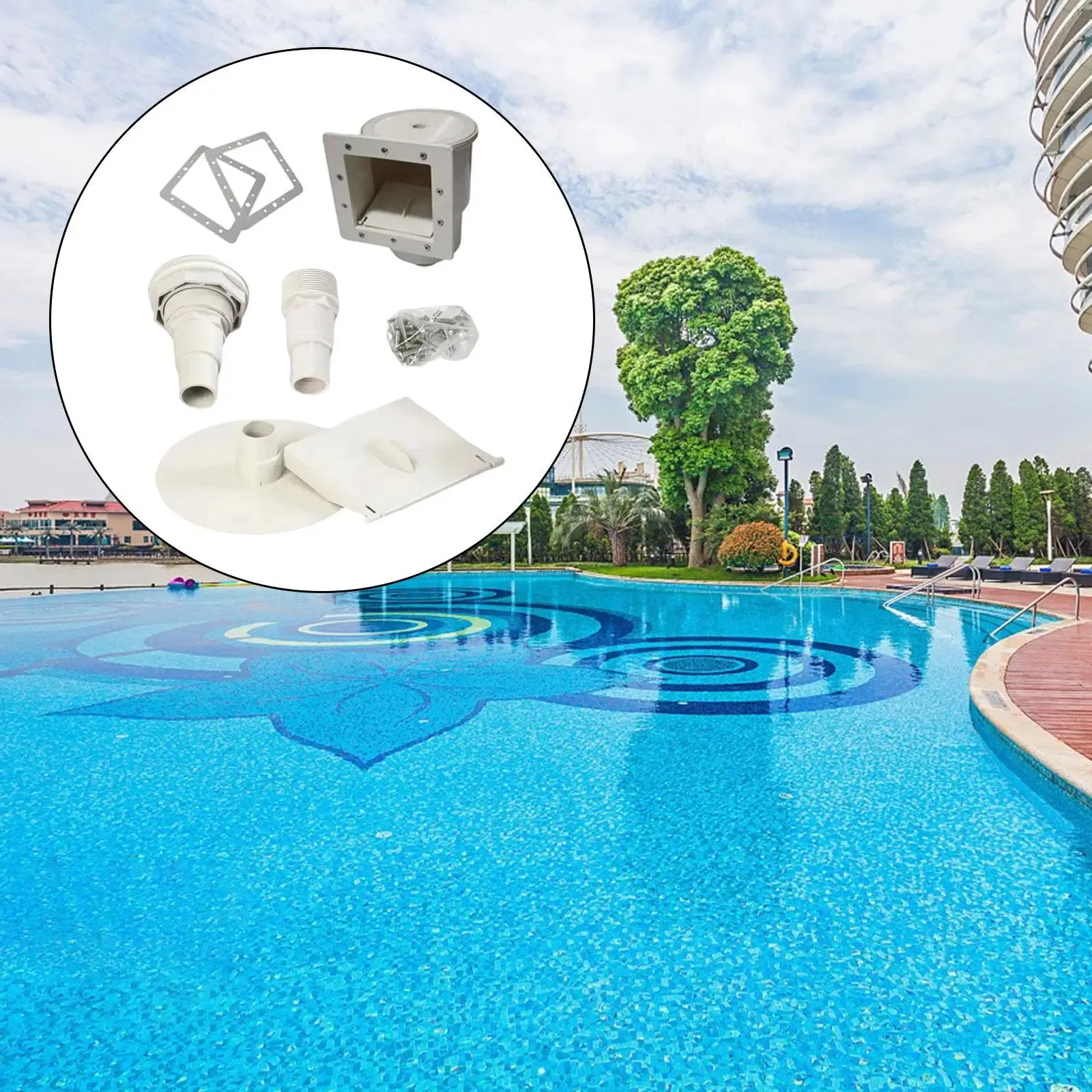 Pool Skimmer Set Fittings Cleaning Accessories Vacuum Hose Adapter Thru-wall Skimmer Durable Pool Supply Complete Accessory Set