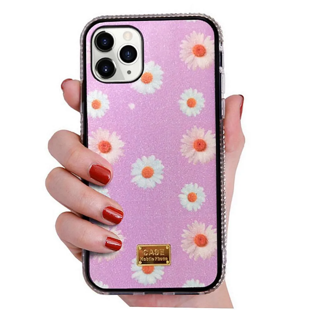 Flower Rhinestone paillette de téléphone pour iPhone 12 11 Pro X XS MAX 8 7 6 Plus SE 2020 Diamond Back Case Cover New Fashion Luxur6069330