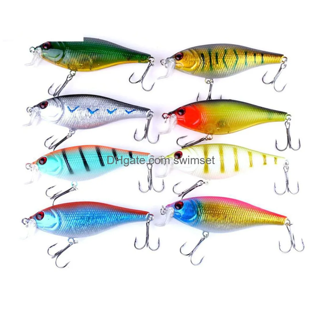 80Pcs Crankbaits Diving Fishing Lures Wobblers Plastic Isca Artificial Hard Baits Catfish Carp Drop Delivery Dhphd