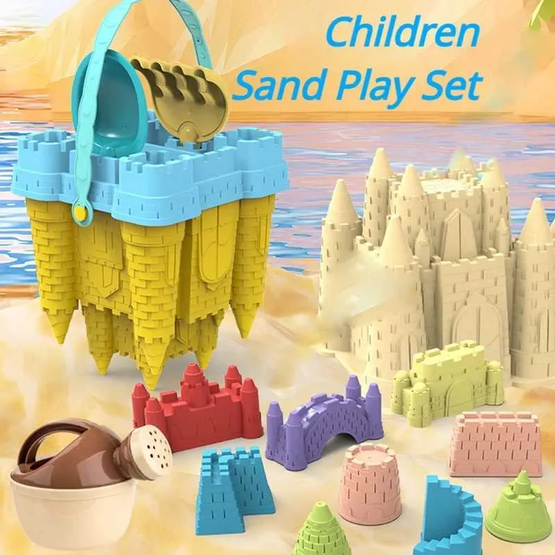 Sand Play Water Fun Beach Castle Bucket Play Sand Set Toys Sand Scoop Children Summer Toys Sand Toys Sand Box For Kids Outdoor FamilyL2404