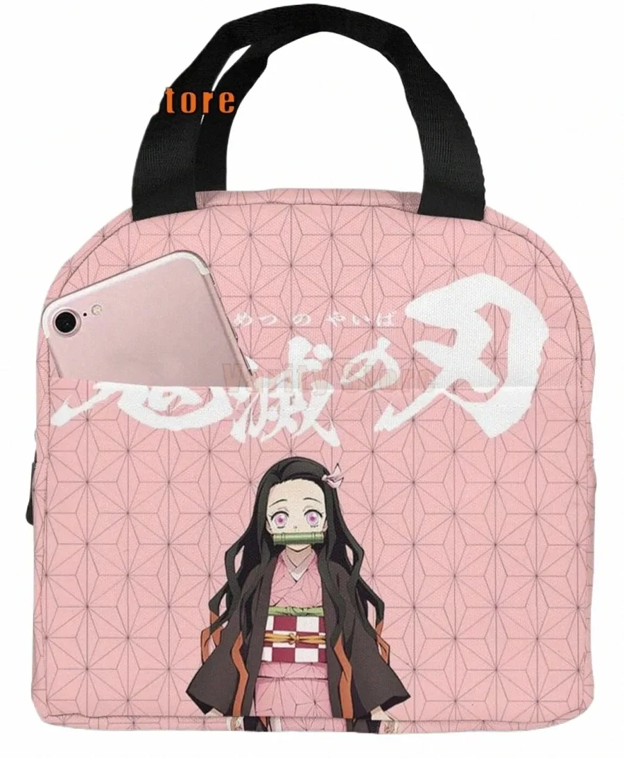 sac à lunch anime mignon fille tote tote farine sac réutilisable isolée portable bac à lunch anime pour femmes mens garçon fille de travail école picnine 37v9 #