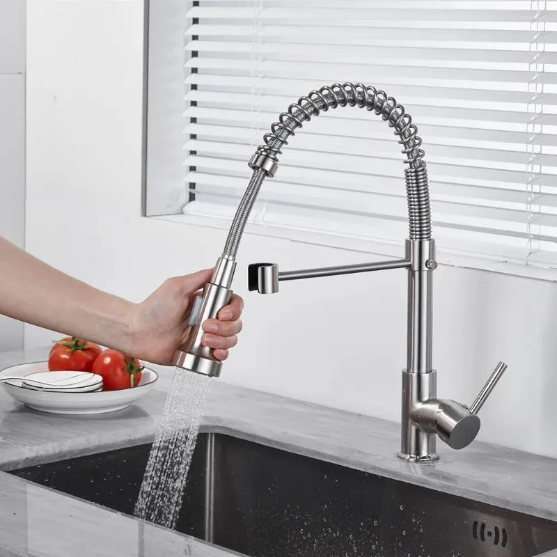 Bathroom Sink Faucets Kitchen Faucet Pull Down Water Mixer Tap 360 Degree Rotation Taps And Cold