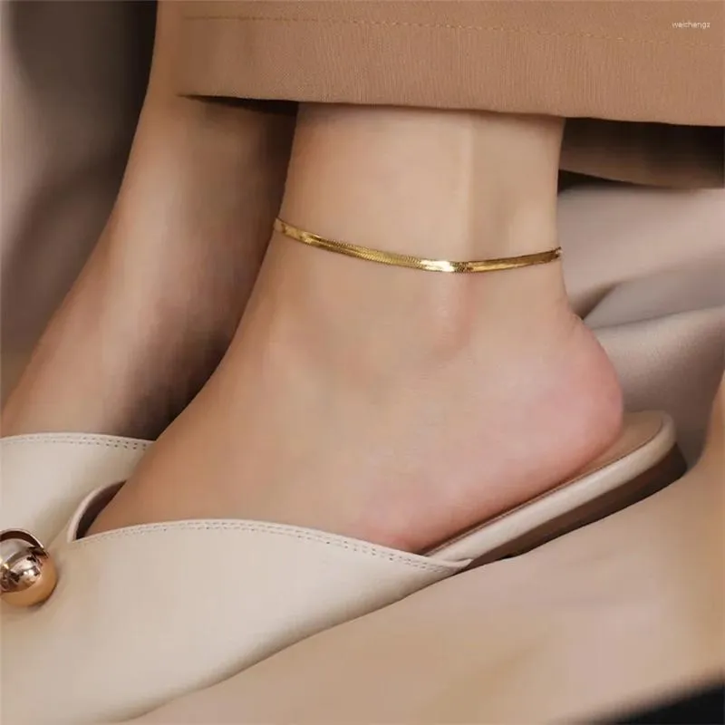 Anklets damskie ręczne łańcuch wąż złoty kolor dla biżuterii kobiety letnie akcesoria hurtowe nie znikaj 4 mm