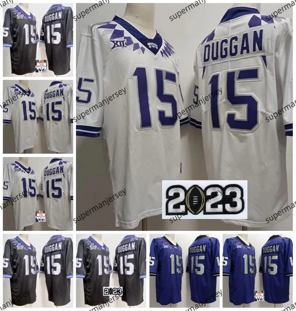 تخصيص TCU Horned Frogs Football Jerseys NCAA College Mens #15 Max Duggan Jersey 2024