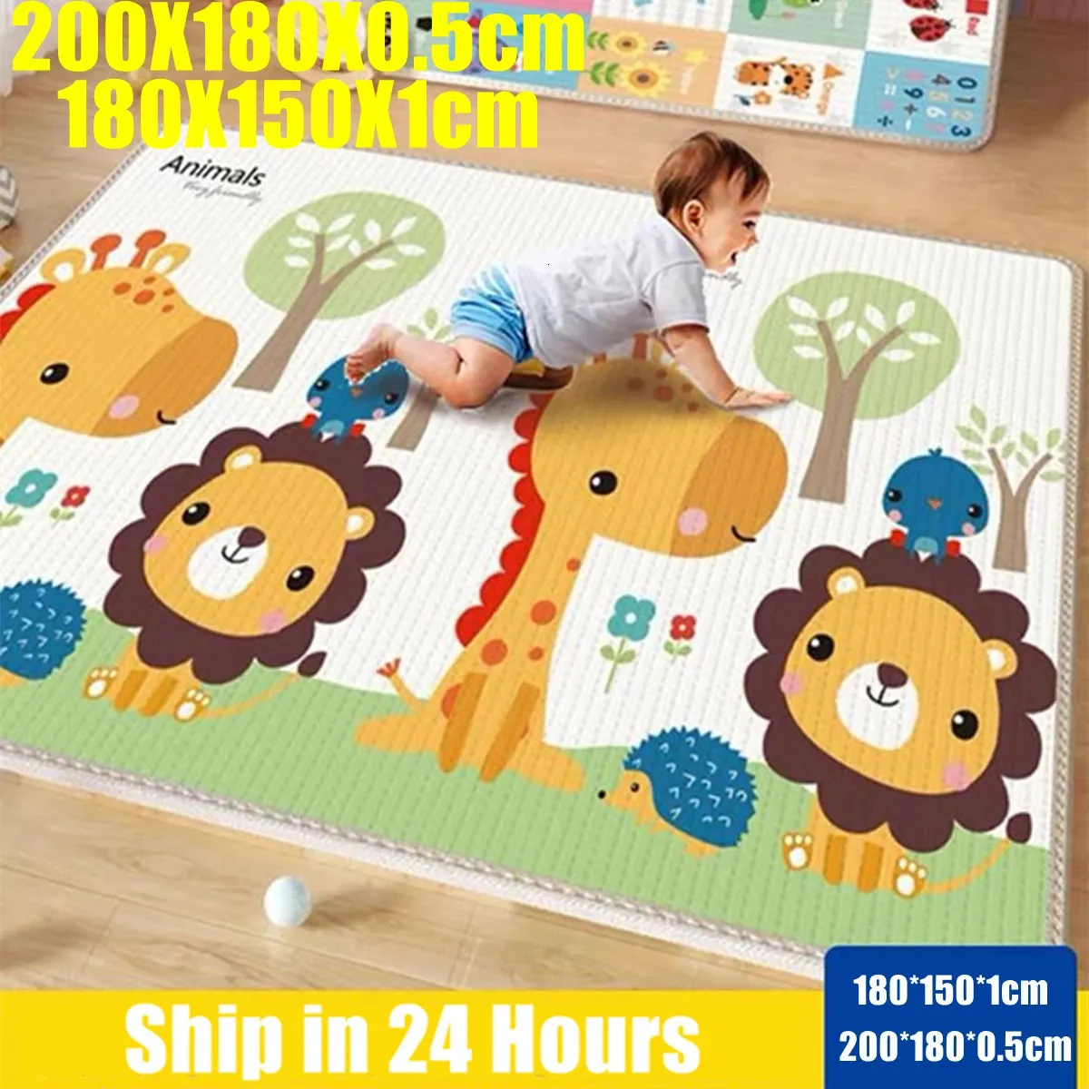 Нетоксичный толстый 1см EPE Baby Activity Gym Daby Clawling Play Mats Складные коврик для детской игры для детей для детского коврика 240410