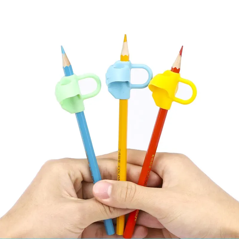 Children Writing Pencil Pen Holder Kids Learning Practise Silicone Pen Aid Holder Posture Correction Device for Students