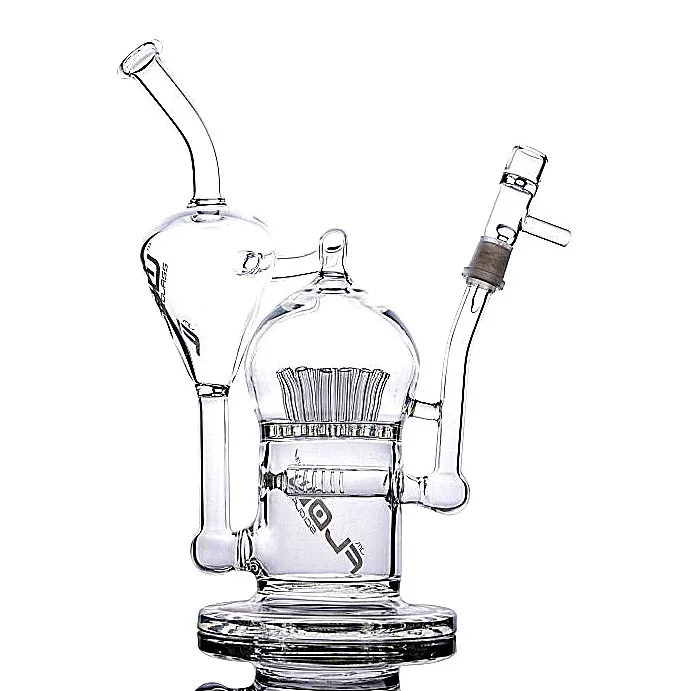 JM Flow Glass Bong Hookahs Sprinkler Perc Water Pipes Recycler Vortex Dab Rig Diffused Inline Percolator Shisha Accessory for Smoking