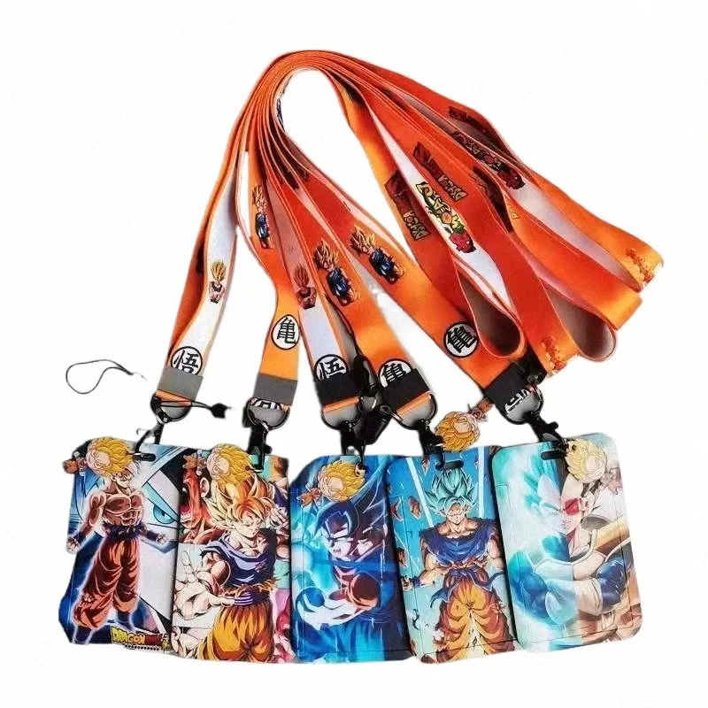 1 Set Anime Card Cases Card Lanyard Key Lanyard Cosplay Badge ID Cards Holders Neck Straps Keychains t3Ol#