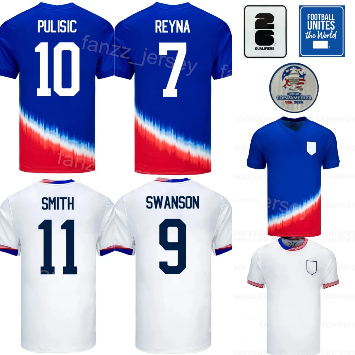 Copa America 2024 US 8 MCKENNIE Soccer Jerseys United States 21 WEAH 3