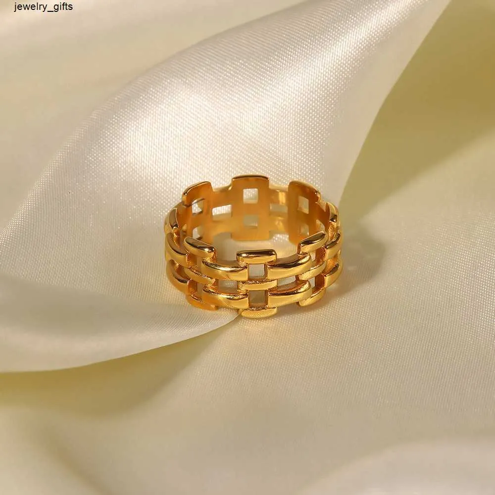 Designers design high luxury ring women's gold engagement wedding wide ring fashion retro geometric gift