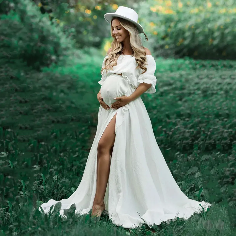 Boho Maternity Dress: Rust Cotton Maxi for Pregnancy Shoot Dresses, Flowing  2-in-1 Bohemian Long Dress