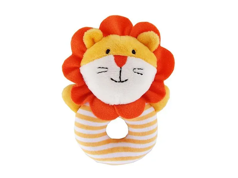 Baby Rattle Toys Cute Soft Stuffed Cartoon Animal Handle Plush Doll Music Rattle Toy Newborn Handbells