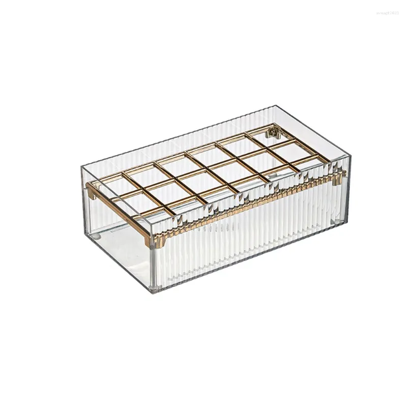 Boîtes de rangement Produits de bureau multi-grille Organisateur Clear Visibility Cosmetics Box Daily Maquillage 18 Cellules