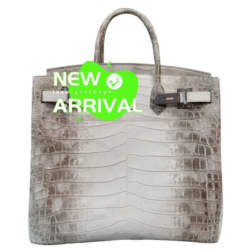 Designer Himalaya Crocodile Handväska Tygväskor Vit läder Handväska Mens Business Bag äkta läder Mens Bag King of Fighters Bag Platinum Bag Size 40 WN-F9R4