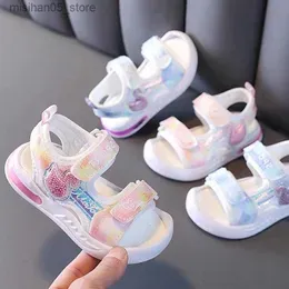 Sandals Cheap womens childrens sandals summer mesh sandals 3-7-year-old childrens breathable princess dress shoes Q240328