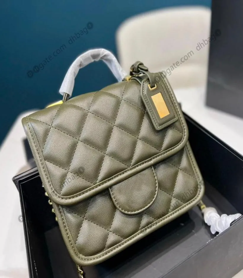 BASSAGGIO DI LUSSO MINI FLAP LADIE SAGNO SAGNO PORTALET GREEN NERA REALE REALE GOLDTONE HARDWAG PACCHE OUTDOOR PACCHE PORTATILI MU2763885