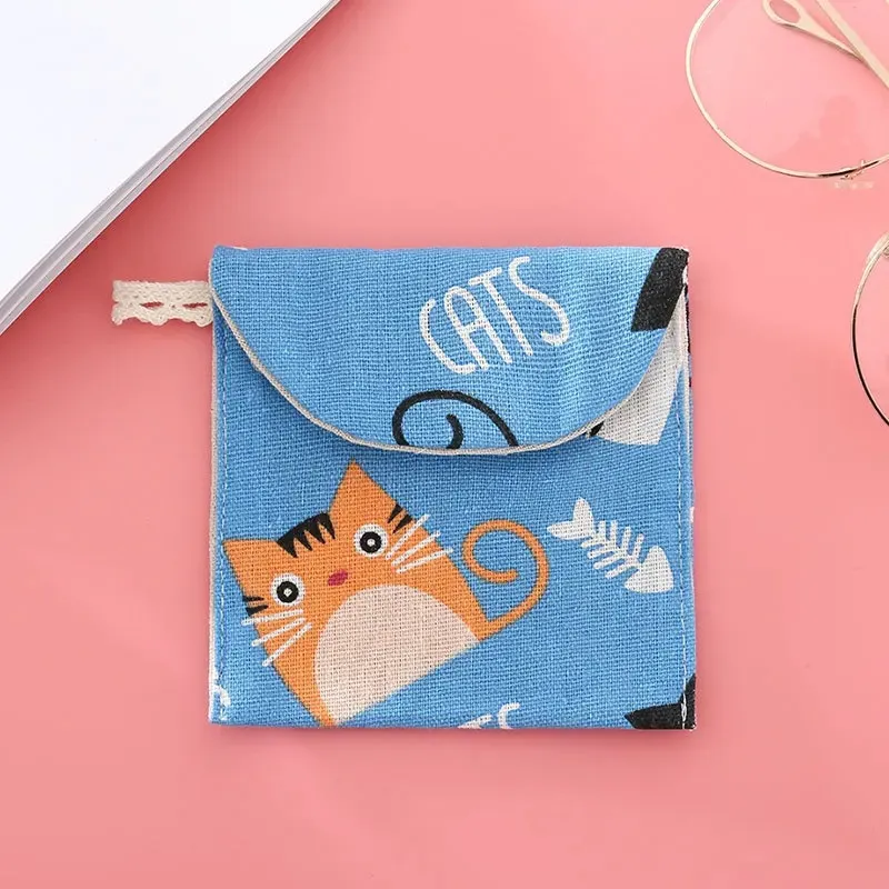 Sanitary Pad Pouch Tampon Storage Bag Women Napkin Cosmetic Bags Organizer Ladies Makeup Bag Girls Tampon Holder Organizer