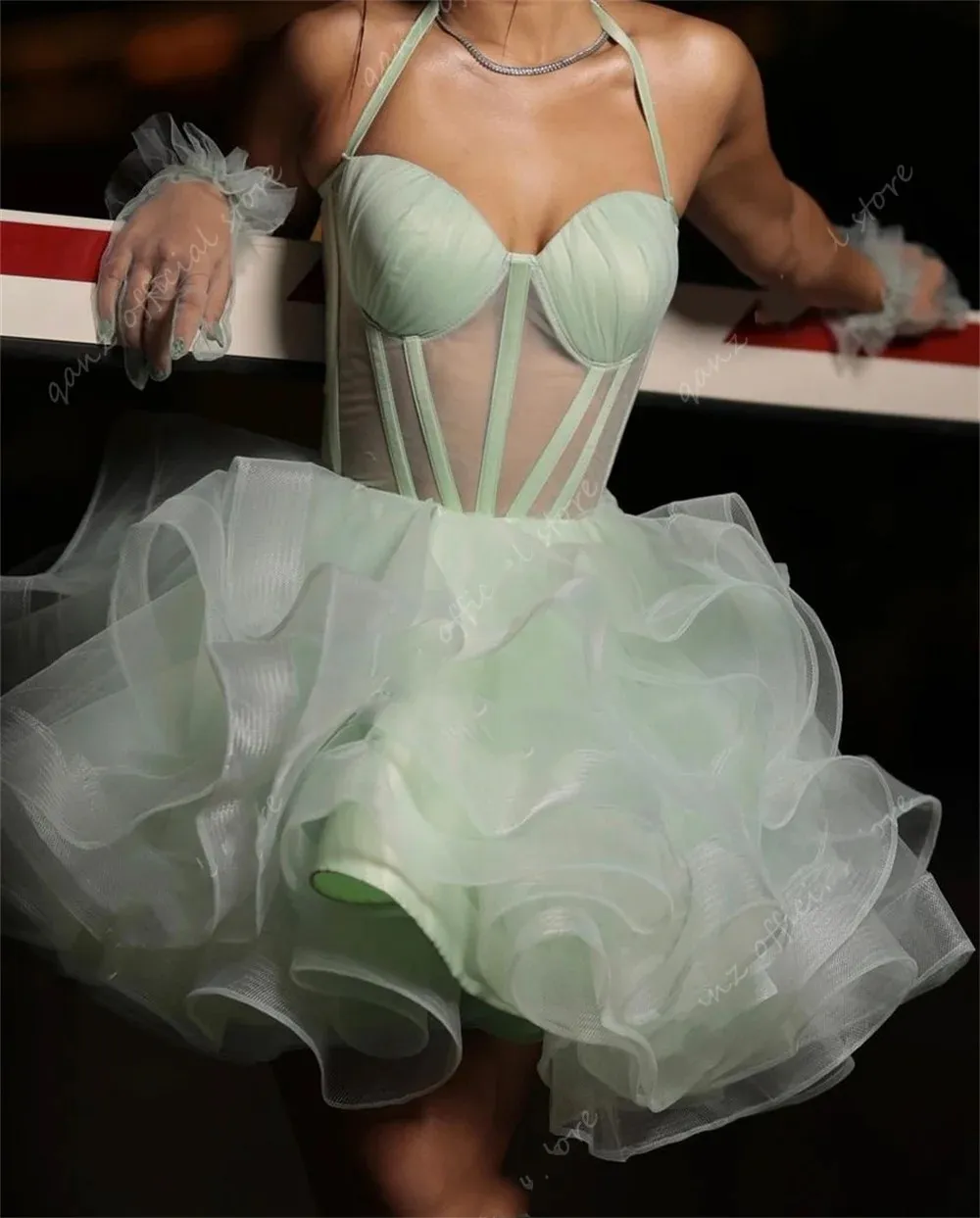 sage green short prom dress Primavera Couture Homecoming Short Prom Dress 3352 main image 0