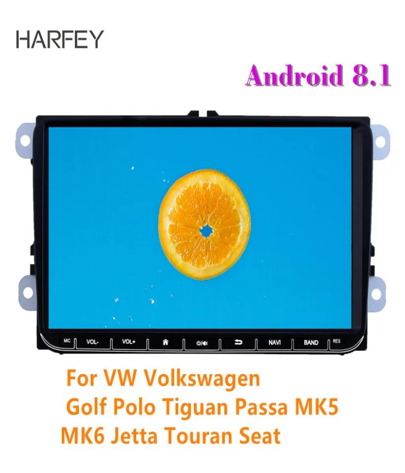 Harfey 2Din Android 8.1 9 "3G for VW Golf Polo Tiguan Passa Mk5 Mk6 Jetta Touran Seat Car Autoradio GPS Multimedia7334528
