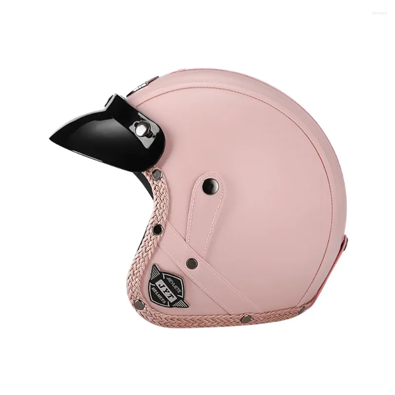Motorfietshelmen Half Gezicht Helmet Jet ABS Motorbike elektrische veiligheidsmasker Bubbel Visor Moto Casque Casco