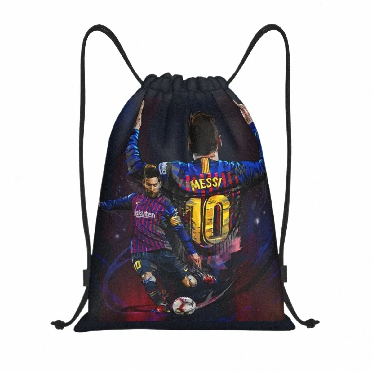 Mied Football Soccer DrawString ryggsäck Gym Sports Sackpack String Bag för träning J45U#