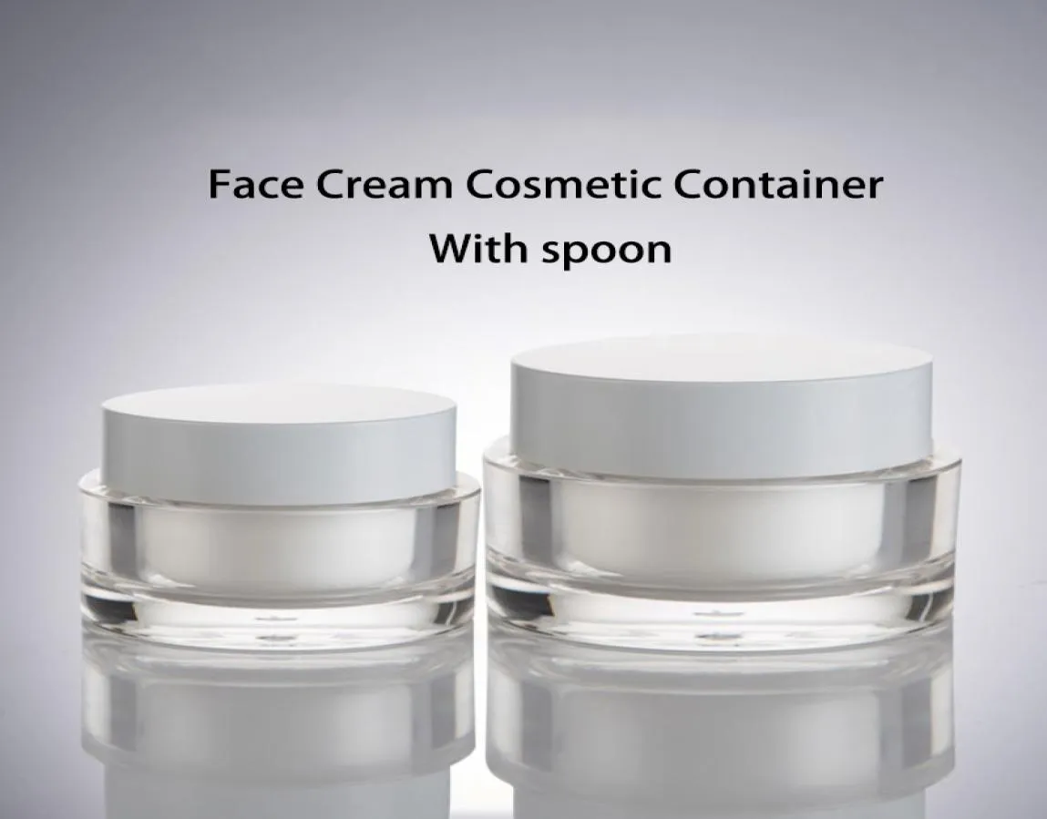 Refillable Makeup Jar 3050 ml Exempel Bottle Pot Travel -flaskor Face Cream Lotion Cosmetic Container med en sked DHL2313341