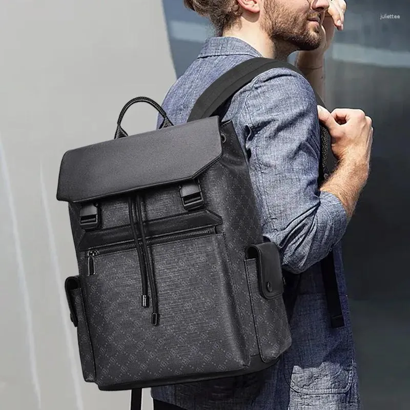 Backpack Men's School Luxury Bag Designer Backpacks Mochilas Teenagers Laptop Viagem de grande capacidade 15,6 "Computador