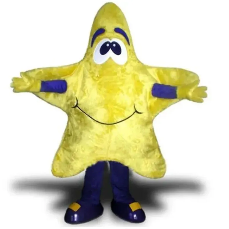 2024 Vente chaude Halloween Yellow Star Mascot Costume Adultes Taille d'anniversaire Party Outdoor Tépail des costumes fantaisie Costumes de caractère