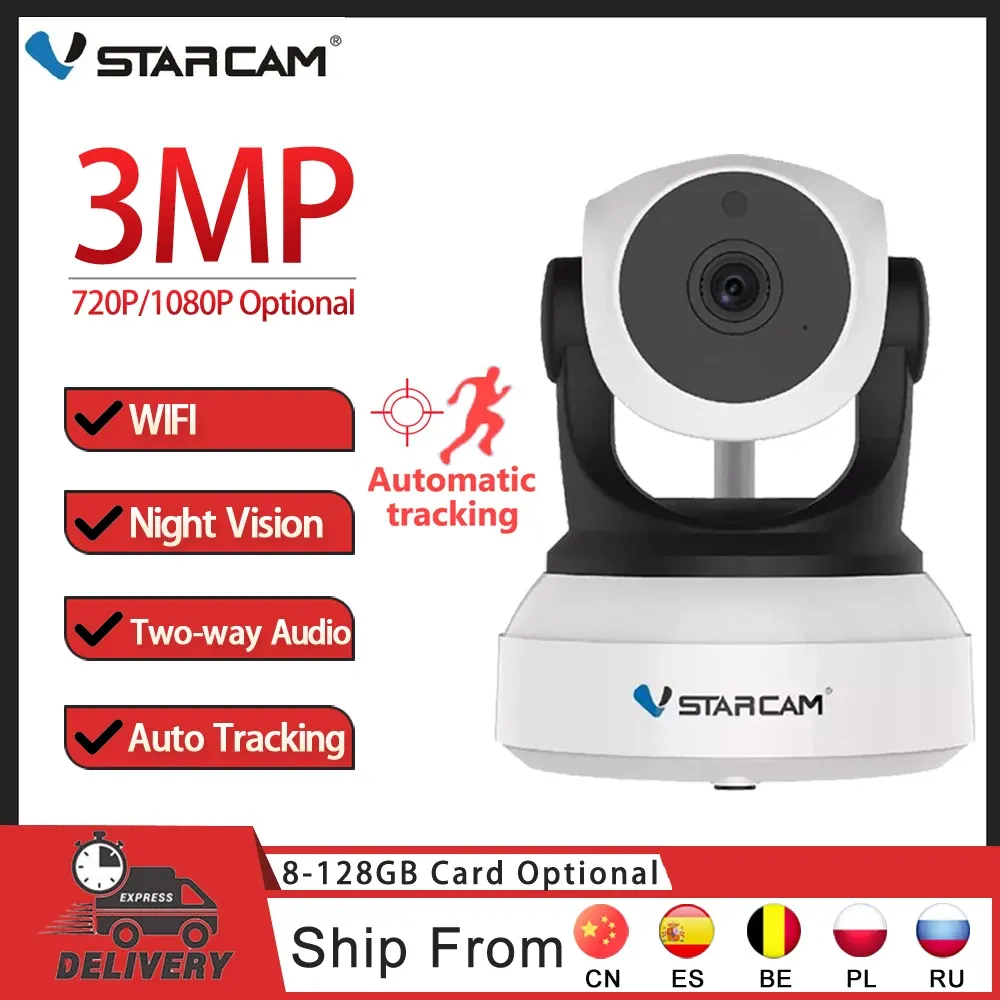 System VStarCam 3MP bezprzewodowy Wi -Fi Kamera IP Kamera CCTV 720p/1080p Bezpieczeństwo Home IR Nocne widzenie PTZ Monitor Baby Monitor