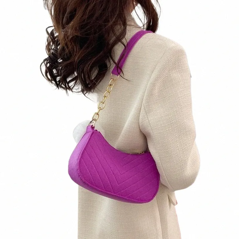 Fi Сумки для женщин сумочка сплошная цветовая мини -сумка для подмышки женская цепная мешочка горячая продажа дамы кожаная сумка k3uf#