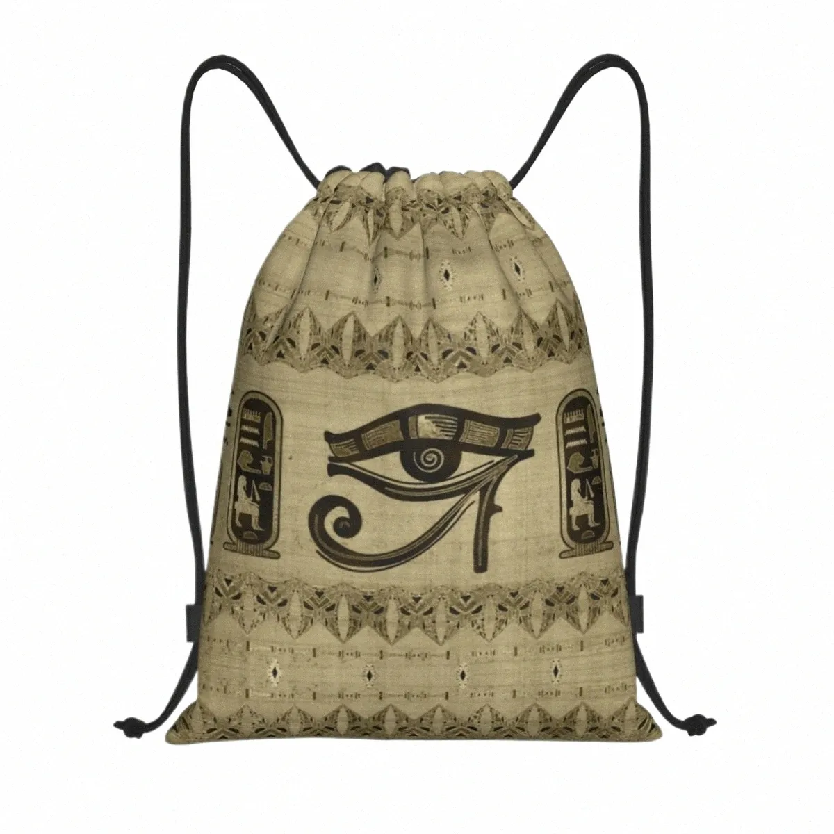 egyptian Eye Of Horus Drawstring Bags Men Foldable Sports Gym Sackpack Ancient Egypt Hieroglyphics Training Storage Backpacks a5sX#