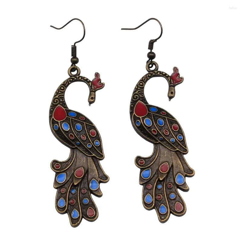 Boucles d'oreilles en peacock 1pair Ensemble de bijoux de pendentif Faisant des fournitures en taille de crochet 18x19 mm