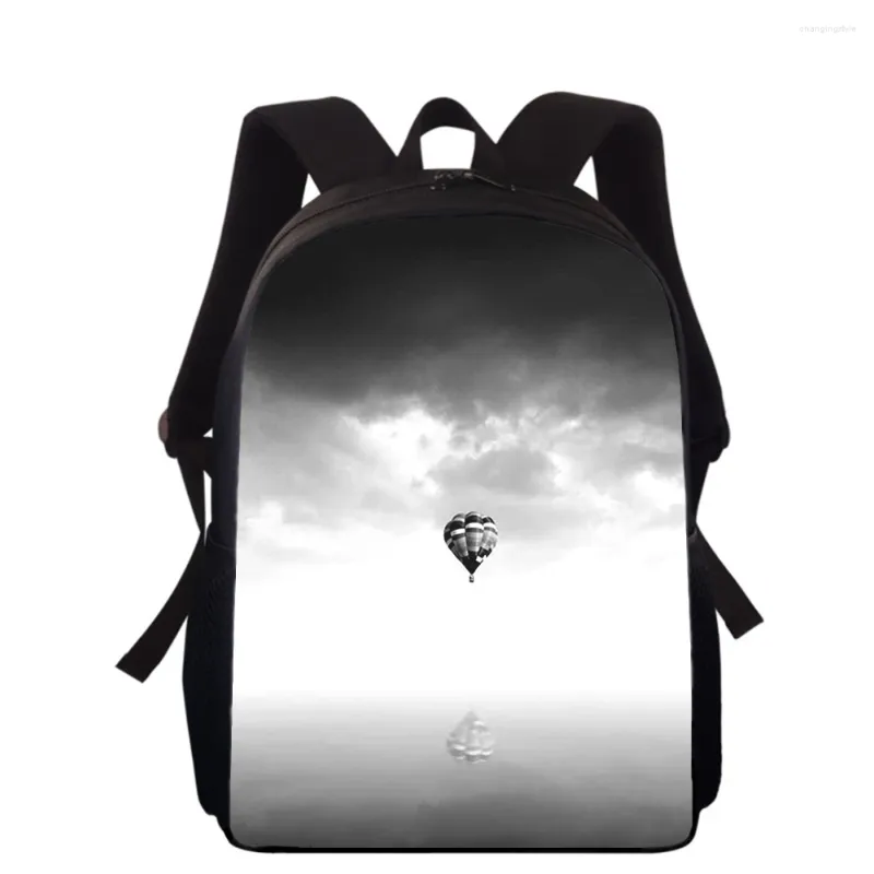 Школьные сумки Ho Tair Balloon Sky 16 "3D Print Kids рюкзак для мальчиков для мальчиков Back Pack Книга