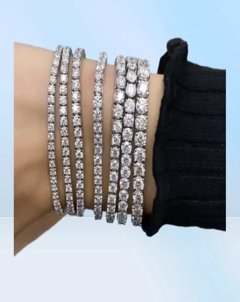Braccialetti diamanti zirconi rotondi da 48 mm fatti a mano da 48 mm per uomo fidanzamento per le donne topate gioielli pietre preziose 18cm6285833