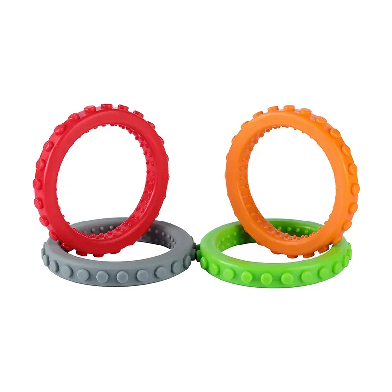 Brick Bracelet Textured Chew Bangle Baby Teethers FDA Approval Silicone Teething Toys for Toddler Kids Autism ADHD