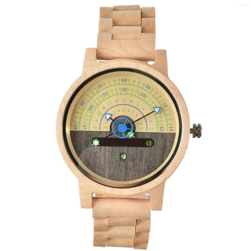 Polshorloges fandao heren houten horloge mode multifunctionele analoge kwarts zwarte technologie concept armband