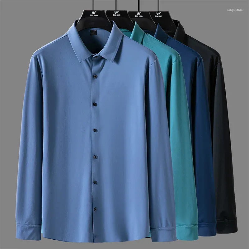 Koszule swobodne męskie koszule z długim rękawem (tkanina Poliamida/nylonowa)