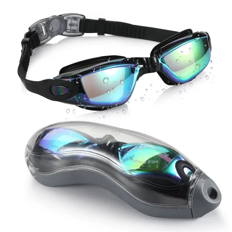 Erkekler için Yüzme Goggles Antifog UV koruma su geçirmez silikon ayarlanabilir yüzme havuzu gözlük yetişkinler dalış gözlükleri 240416
