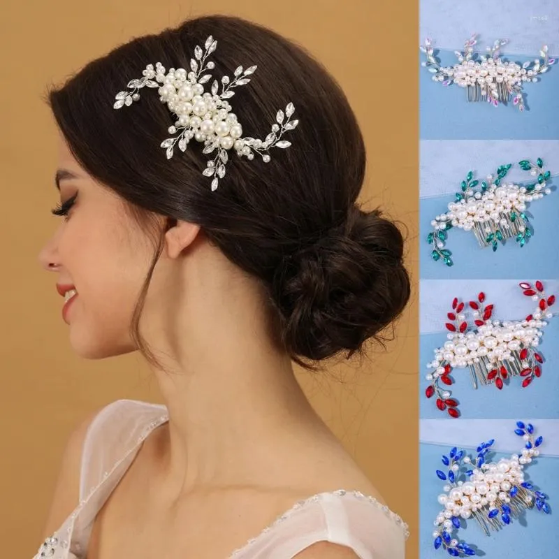 Klipsy do włosów kryształ Pearl Clip spinka do włosów dla kobiet Bride Rhinestone Bridal Wedding Akcesoria biżuterii Opaska na głowę