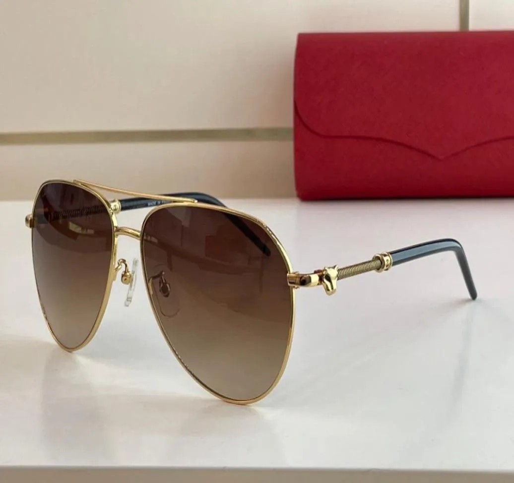 Gold Leopard Luxury Man Glasses Sunglasses Moda Eyewear polarizada Sungase Anti Blue Light Lens UV Coating Metal Frame Scret5109672
