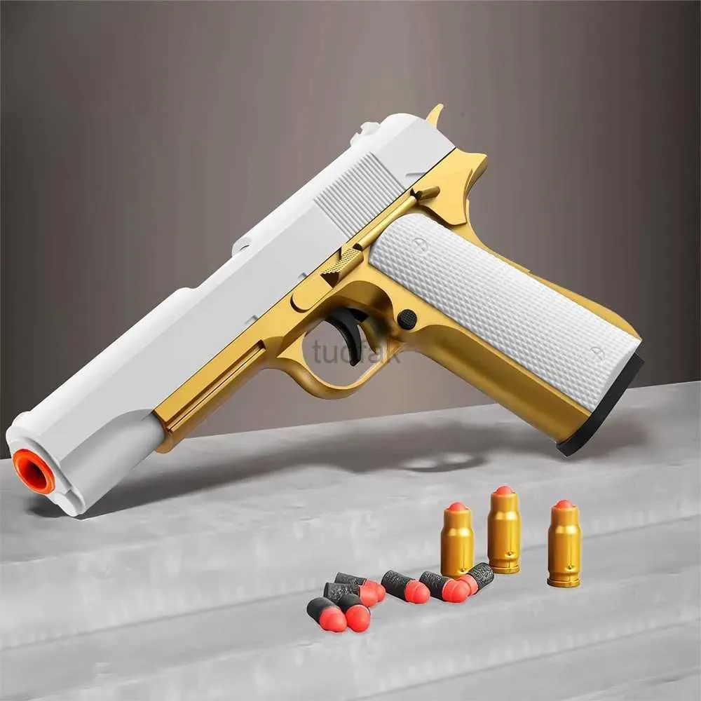 Gun Toys Toy Guns Ball Blaster met zachte kogels speelgoed Foam Blaster Shooting Games Education speelgoedmodel voor 6+ kinderen 240416