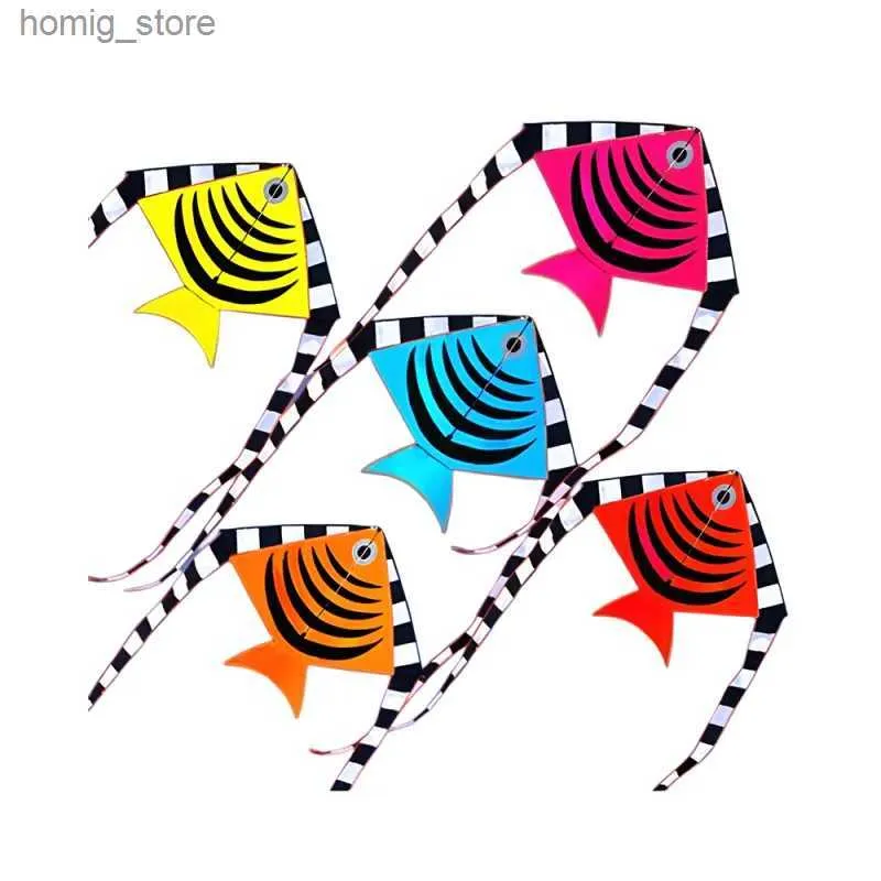 Accessori per aquiloni Spedizione gratuita 10 pezzi Fish Factory Factory Wholesale Outdoor Flying Toy Kites for Adults Kids Kite Line Nylon Kite Reel New Toys Y240416