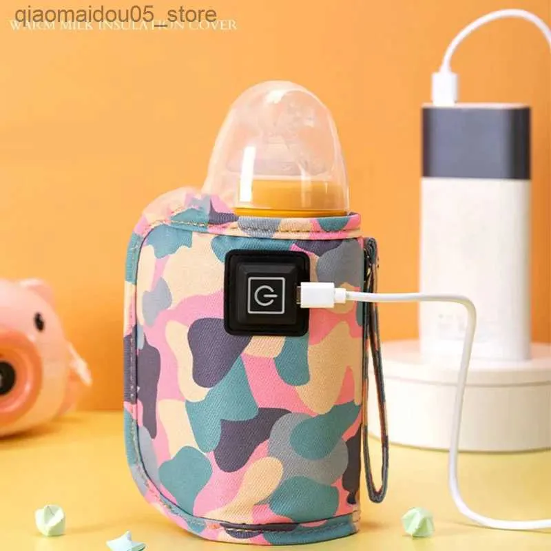 Flaskvärmare sterilisatorer# USB Bottle Heater Bag Portable Isolated Milk Heater Bag Multi-Purpose Camouflage Travel Q240416