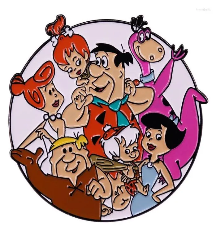 Broches The Flintstones Pin Cartoon Anime Email Pins Metal Broche Badge Fashion sieraden Kleding Hoed Backpack Accessoire Gifts2282182