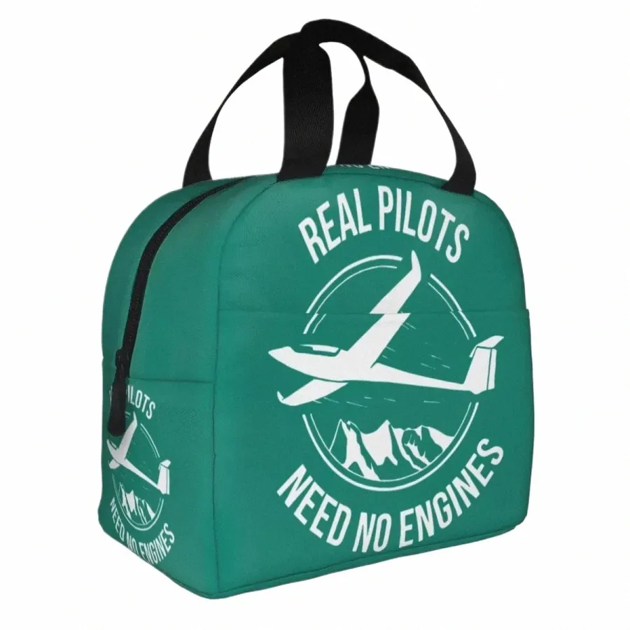 Prawdziwi piloci nie potrzebują silników Rozproszone izolowane torby na lunch chłodne torby samolotu lotnicza wojownik przenośny pudełko na lunch q8zx#