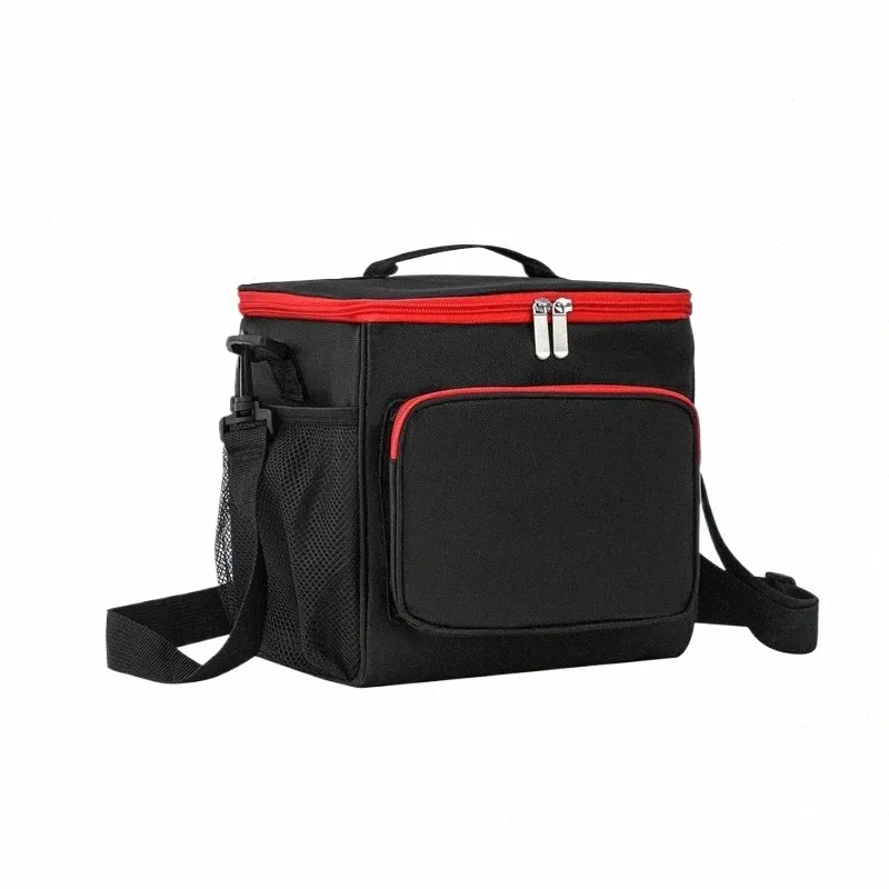 Sanne 10L Cooler Bag Square с карманной оксфордской тканью Портативная тепловая сумка для пикника для пищи с изолированной ледяной коробкой Preservati L9I0#