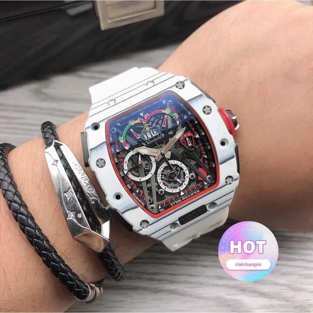 Designer Luxury Herren Watch Super Mechanical Arms Watches RM50-03 Herren-Serie Kohlefaser Multifunktion Luminous Designer erstaunlich hochwertige 3p