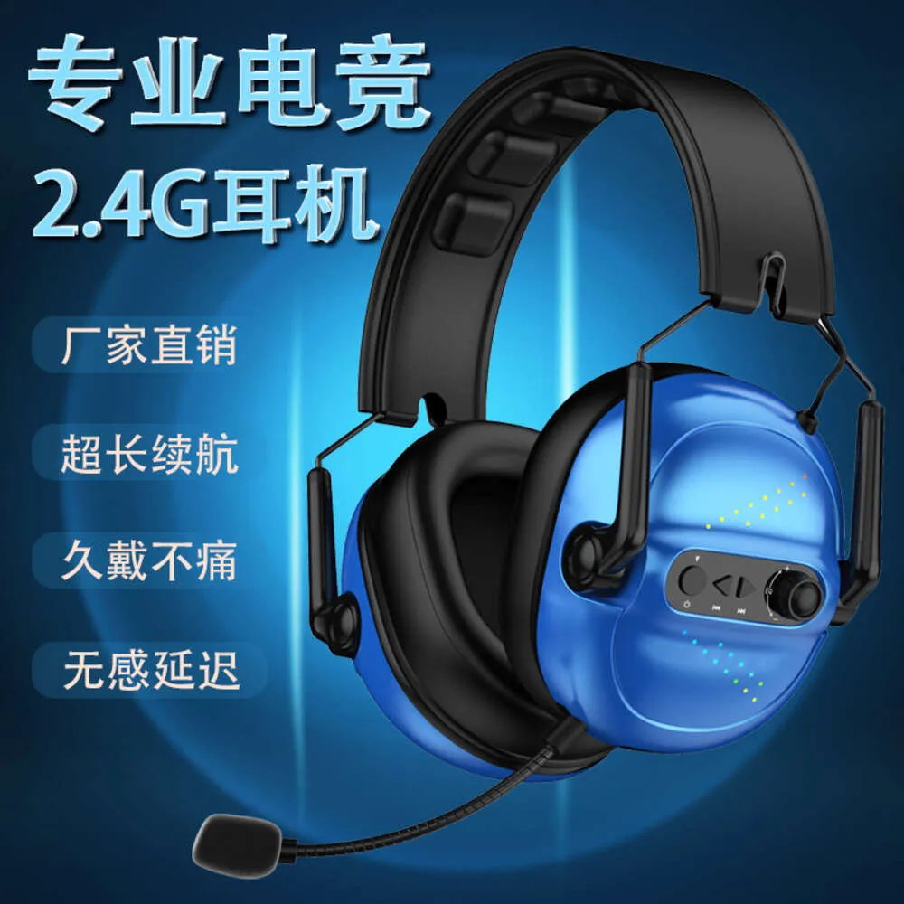 Nowa głowa noszona do gier bezprzewodowe słuchawki Bluetooth, mikrofon z niskim opóźnieniem i odtwarzanie, eSports 2,4 g słuchawek